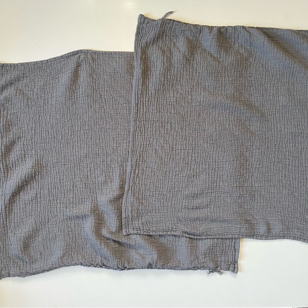 Set of 2 Restoration Hardware Cotton Gauze Grey Pillow Shams